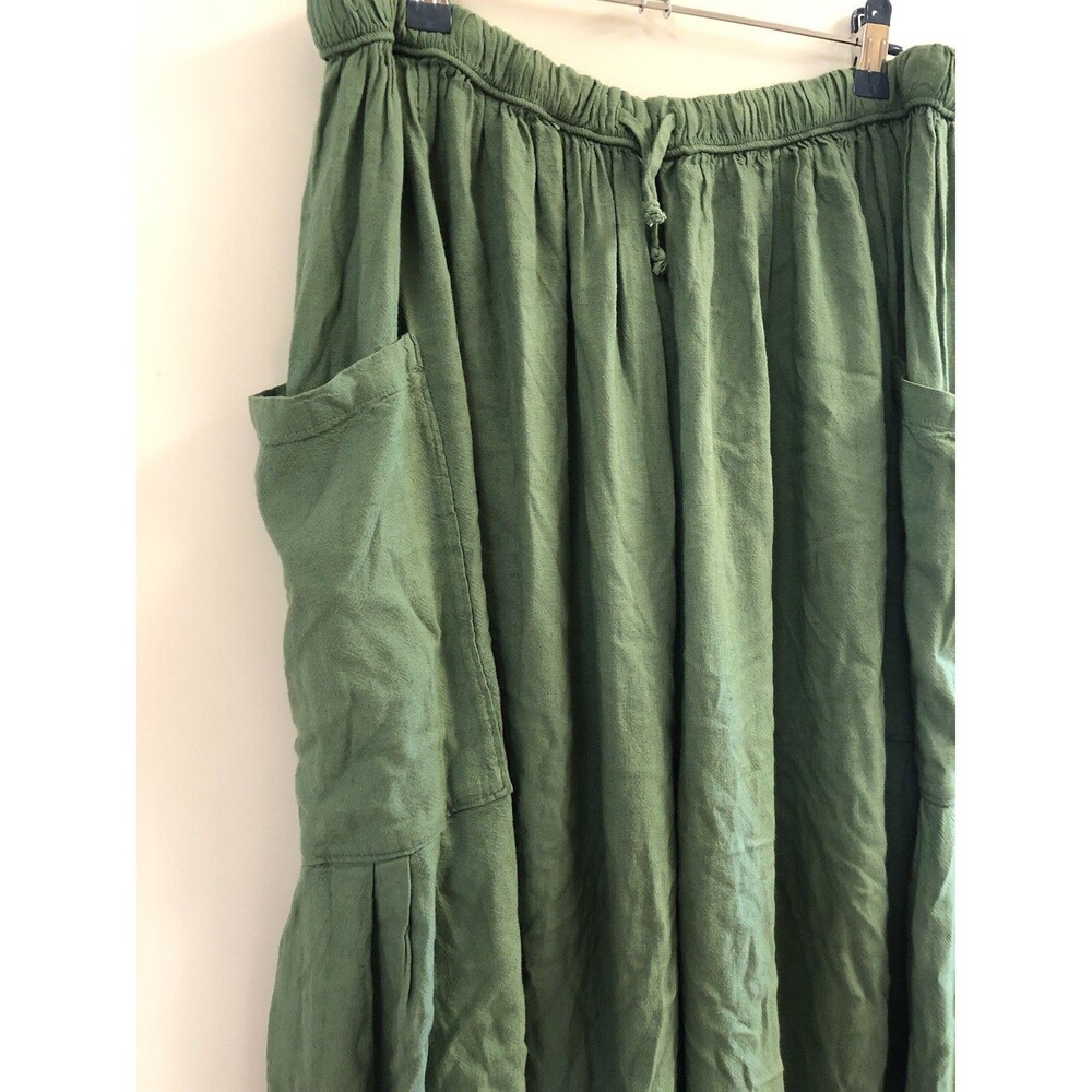 Free People Quinn Pants Pull On Harem Wide Leg Green Large L - Picture 3 of 10